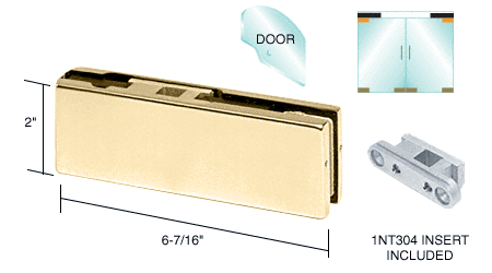 C.R. Laurence CRL Polished Brass Finish Top Door Patch Fitting with INT304 Insert | PH21BBR