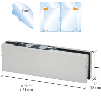 C.R. Laurence CRL Aluminum Adjustable European Top Door Patch Fitting | PH21CA
