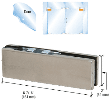C.R. Laurence CRL Brushed Stainless Adjustable European Top Door Patch Fitting | PH21CBS