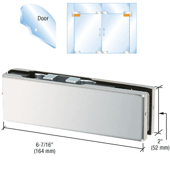 C.R. Laurence CRL Polished Stainless Adjustable European Top Door Patch Fitting | PH21CPS