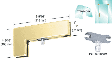 C.R. Laurence CRL Polished Brass Finish Sidelite Transom Patch With INT300 Insert | PH40BR