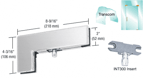 C.R. Laurence CRL Brushed Stainless Finish Sidelite Transom Patch With INT300 Insert | PH40BS