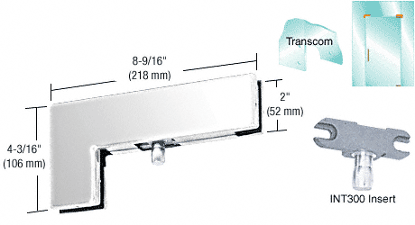 C.R. Laurence CRL Polished Stainless Finish Sidelite Transom Patch With INT300 Insert | PH40PS