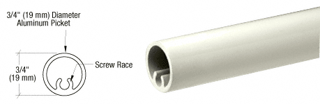 C.R. Laurence CRL Oyster White 200, 300, 350,  and 400 Series Round Picket | PKTR2410W
