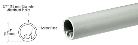 C.R. Laurence CRL Agate Gray 200, 300, 350, and 400 Series Round Picket | PKTR241AGY