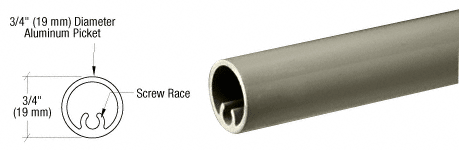 C.R. Laurence CRL Beige Gray 200, 300, 350,  and 400 Series Round Picket | PKTR241BGY