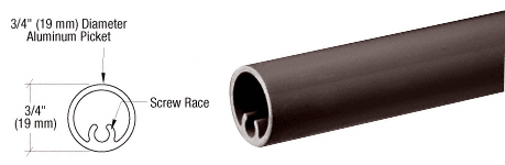 C.R. Laurence CRL Matte Bronze 200, 300, 350,  and 400 Series  Round Picket | PKTR241BRZ