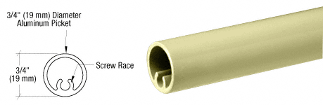 C.R. Laurence CRL Chromate (Unfinished) 200, 300, 350,  and 400 Series Round Picket | PKTR241CRM