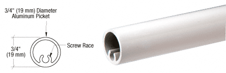 C.R. Laurence CRL Sky White 200, 300, 350, and 400 Series Round Picket | PKTR241W