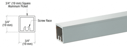 C.R. Laurence CRL Agate Gray 200, 300, 350, and 400 Series Square Pickets | PKTS241AGY