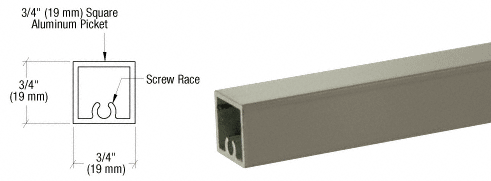 C.R. Laurence CRL Beige Gray 200, 300, 350, and 400 Series Square Pickets | PKTS241BGY