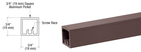 C.R. Laurence CRL Matte Bronze 200, 300, 350, and 400 Series Square Pickets | PKTS241BRZ
