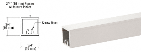 C.R. Laurence CRL Sky White 200, 300, 350, and 400 Series Square Pickets | PKTS241W