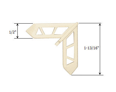 Strybuc Industries Pella 3/4&quot; x 7/16&quot; Champagne Plastic Screen Frame Corner - 20 pack | PL15759
