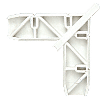 C.R. Laurence CRL Andersen 1&quot; x 15/32&quot; White Plastic Screen Door Frame Corner - 20 pack | PL16124