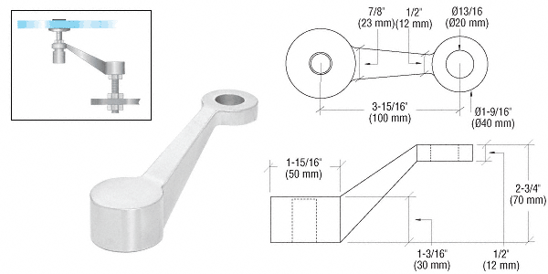 C.R. Laurence CRL Polished Stainless Heavy Duty 1 Arm Column Mount Spider | PMH1PS