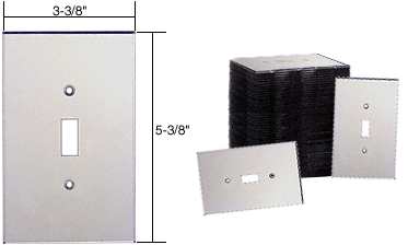 C.R. Laurence CRL Single Toggle Switch Acrylic Mirror Plate in 50pc Bulk Pack - Clear | PMP10150B