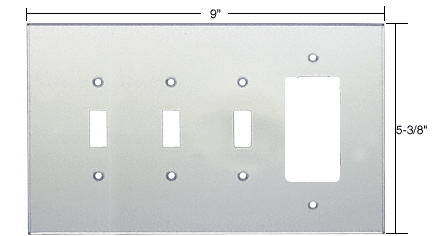 C.R. Laurence CRL Clear Single Decora &amp; Triple Toggle Acrylic Mirror Plate  | PMP419