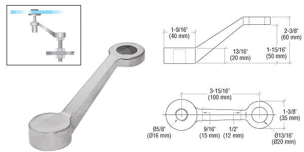 C.R. Laurence CRL Brushed Stainless Regular Duty Single Arm Column Mount Spider | PMR1BS