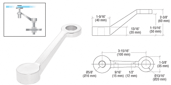 C.R. Laurence CRL Polished Stainless Regular Duty Single Arm Column Mount Spider | PMR1PS