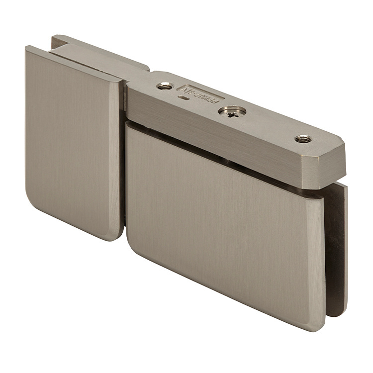 CRL Brushed Nickel Prima Top and Bottom Mount Pivot Hinge with U-Clamp | PPH07BN