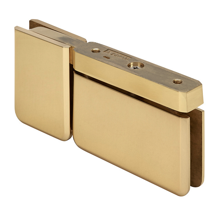 CRL Satin Brass Prima Top and Bottom Mount Pivot Hinge with U-Clamp | PPH07SB