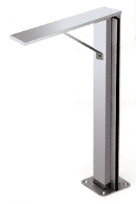 C.R. Laurence CRL Polished Stainless Plaza Series Custom Square 1.5&quot;  End Partition Post With Top Shelf | PPSS15EPS