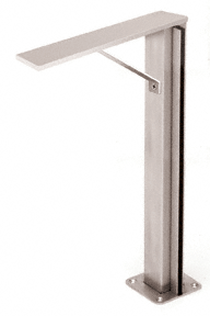 C.R. Laurence CRL Brushed Stainless Plaza Series Custom Square 1.5&quot;  Corner Partition Post With Top Shelf | PPSS15LBS