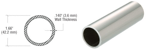 C.R. Laurence CRL Polished Stainless 1-1/4&quot; Schedule 40 Pipe Rail Tubing-20 Ft | PR12PS20