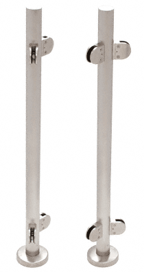 C.R. Laurence CRL Brushed Stainless Steel Schedule 40 Custom Post Rail for Use with Glass Infill Panels | PR1540ABS