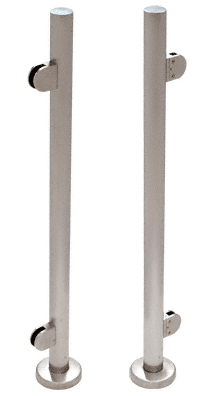 C.R. Laurence CRL Brushed Stainless Steel Schedule 40 End Post Rail for Use with Glass Infill Panels | PR1540EBS