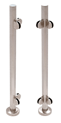 C.R. Laurence CRL Brushed Stainless Steel Schedule 40 Corner Post Rail for Use with Glass Infill Panels | PR1540LBS