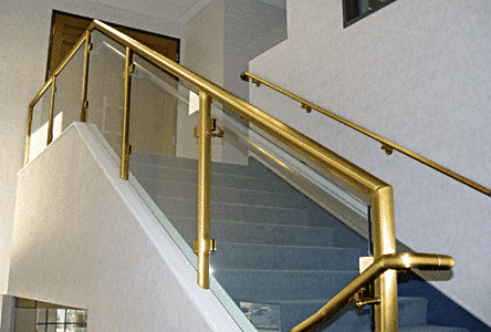 C.R. Laurence CRL 1.5&quot;  Polished Brass &quot;Brazed&quot; Post Railing System for Use with Glass Infill Panels | PR1540PB