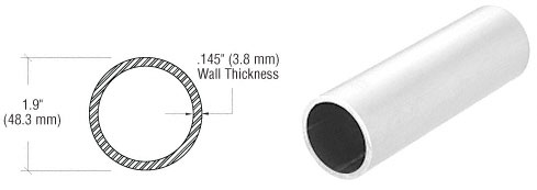 C.R. Laurence CRL Mill Aluminum 1-1/2&quot; Schedule 40 Pipe Rail Tubing- 20 Ft | PR15M
