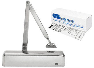 C.R. Laurence CRL PR72 Polished Chrome Finish Delayed Action Adjustable Spring Power Size 1/2 to 4 Surface Mount Door Closer | PR72DACH