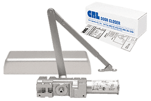 C.R. Laurence CRL PR90 Aluminum Finish Adjustable Spring Power Size 1-6 Cast Iron Surface Mount Door Closer  | PR90A