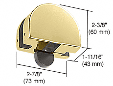 C.R. Laurence CRL PTH Series Polished Brass Finish Top Transom Door Stop Patch Fitting | PTH23SBR