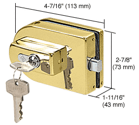 C.R. Laurence CRL PTH Series Polished Brass Finish Glass Mounted Patch Lock | PTH25BR