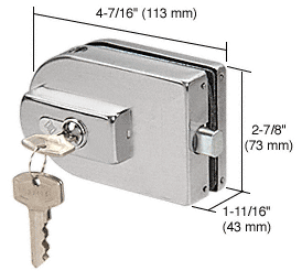 C.R. Laurence CRL PTH Series Brushed Stainless Finish Glass Mounted Patch Lock | PTH25BS