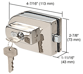 C.R. Laurence CRL PTH Series Polished Stainless Finish Glass Mounted Patch Lock | PTH25PS