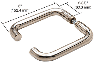 C.R. Laurence CRL Polished Stainless Finish PTH Series Tubular Style Lever Handles | PTH302PS