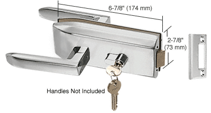 C.R. Laurence CRL Clear Anodized Finish Glass Mounted Latch with Lock and Thumbturn | PTH311A