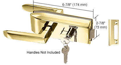 C.R. Laurence CRL Polished Brass Finish Glass Mounted Latch with Lock and Thumbturn | PTH311BR