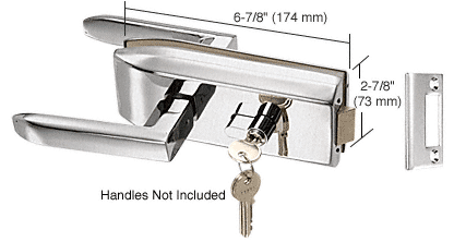 C.R. Laurence CRL Brushed Stainless Finish Glass Mounted Latch with Lock and Thumbturn | PTH311BS