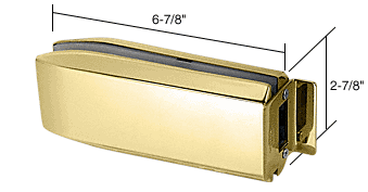 C.R. Laurence CRL PTH Series Polished Brass Finish Glass Mounted Long Patch Lock Keeper | PTH314BR