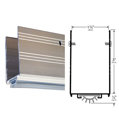 CRL Aluminum Finish Wrap Around Door Shoe with Vinyl Weatherseal for 36&quot; Door | DBS221AV36