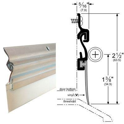 Residential Automatic Door Bottom Sweep | Residential Automatic Door Bottoms | Pemko 405CV | DB019AV36