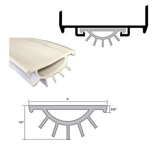 Pemko EV9GR Replacement Gray Vinyl Weatherseal for Door Bottom Door Shoes for 36&quot; Door | DBDSEV9GR36