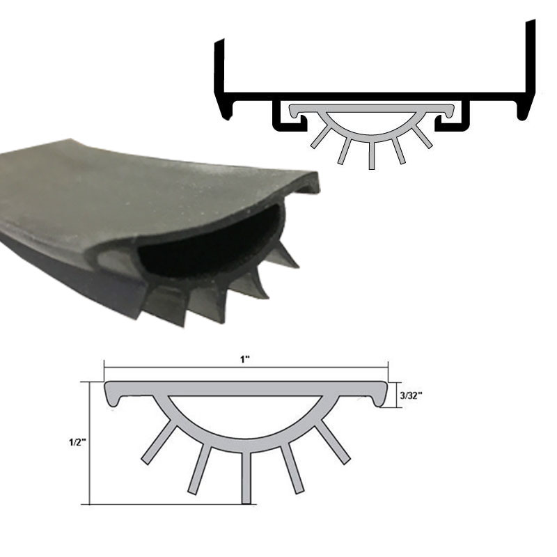 Pemko PK9BL Replacement Black Vinyl Weatherseal for Door Bottom Door Shoes for 36&quot; Door | DBDSPK9BL36
