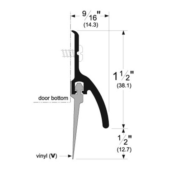 Pemko 345DV36 Dark Bronze Finish Door Bottom Sweep with Vinyl Insert for 36&quot; Door | PDBSVIDV36